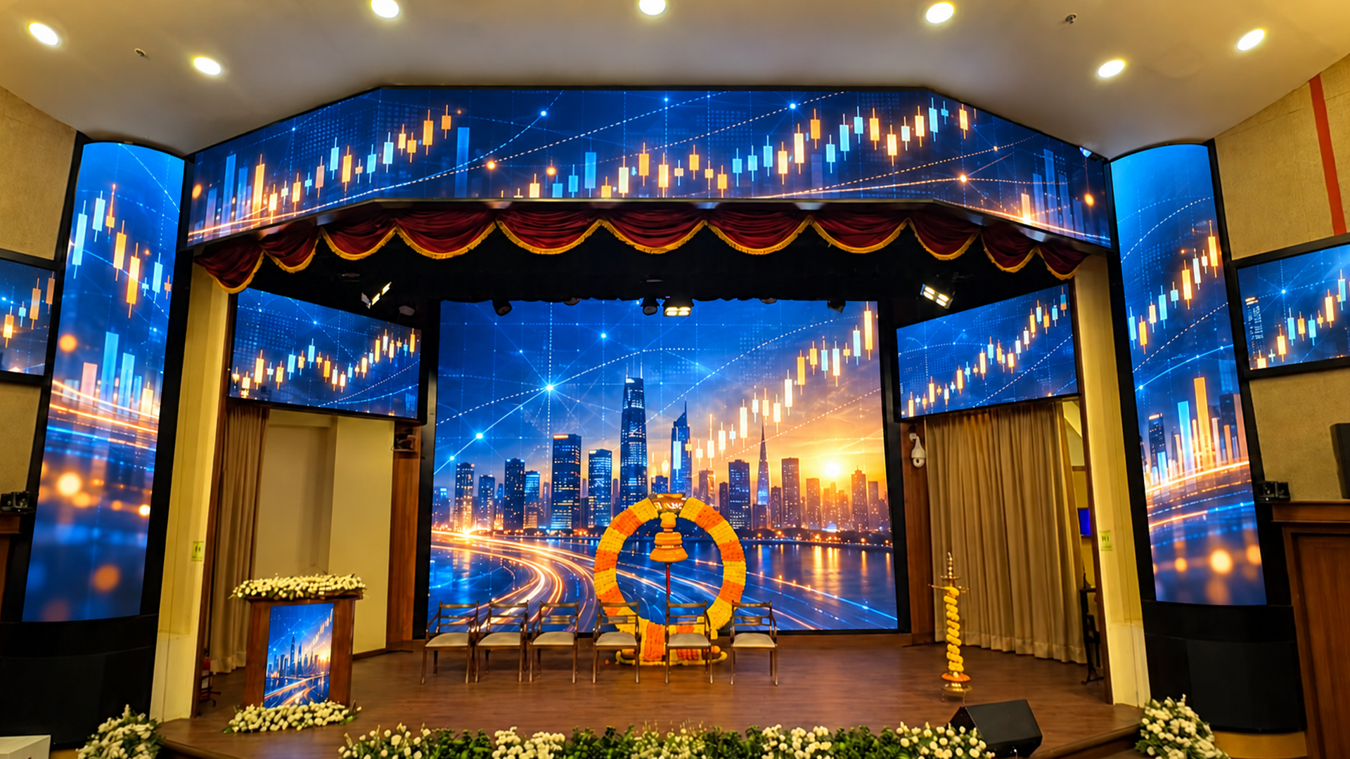11 LED Displays. One Immersive Experience. Xtreme Media Transforms The Auditorium Of One Of India’s Leading Financial Institutions  LED display case study banner