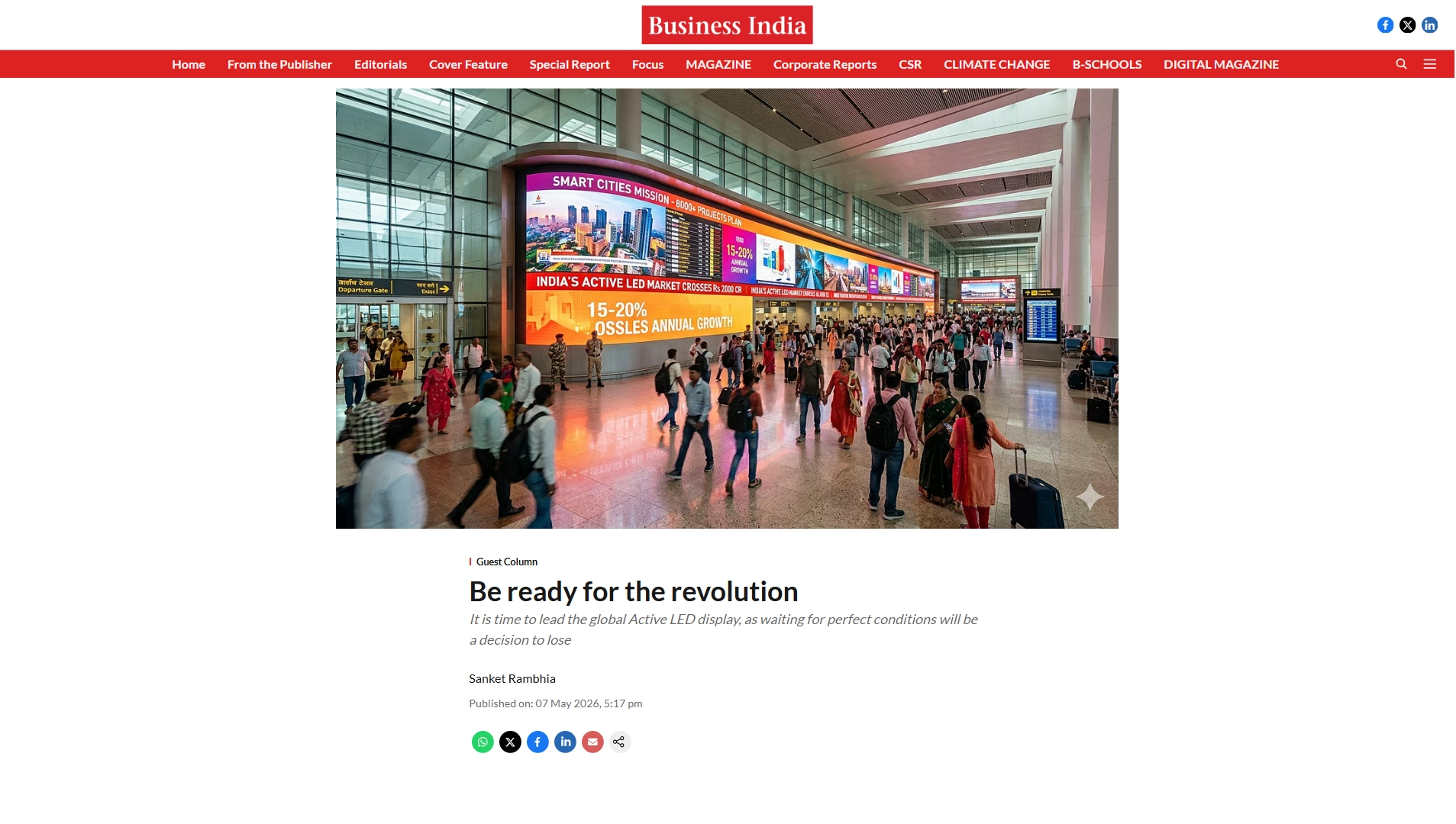 It is time to lead the global Active LED display, as waiting for perfect conditions will be a decision to lose - Sanket Rambhia.