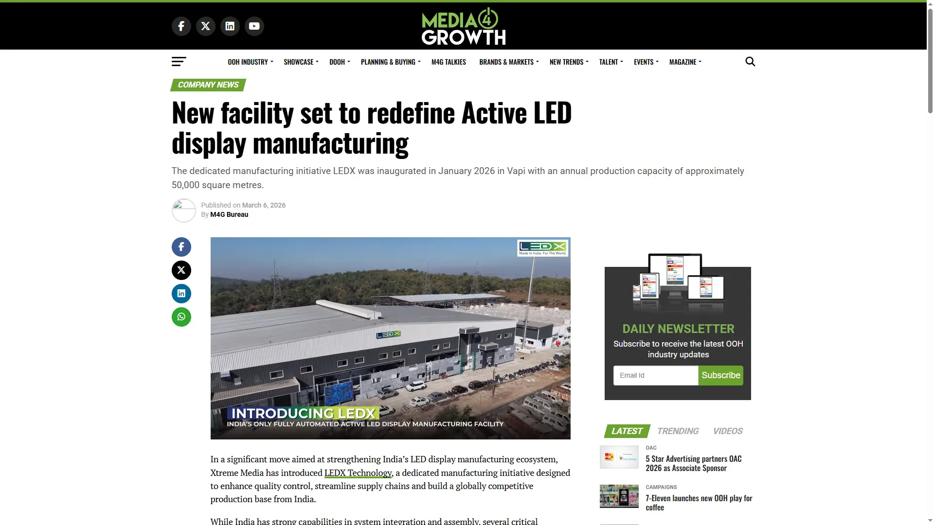 New Facility Set to Redefine Active LED Display Manufacturing