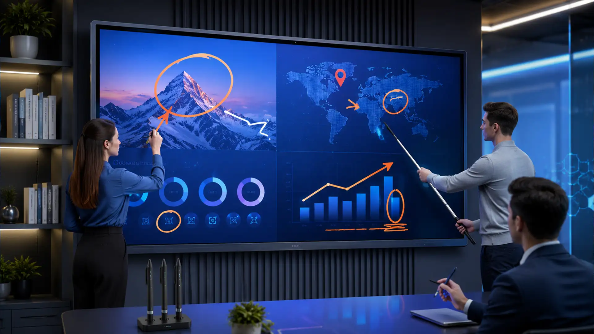 Interactive touch-enabled Unify LED display for presentations and training