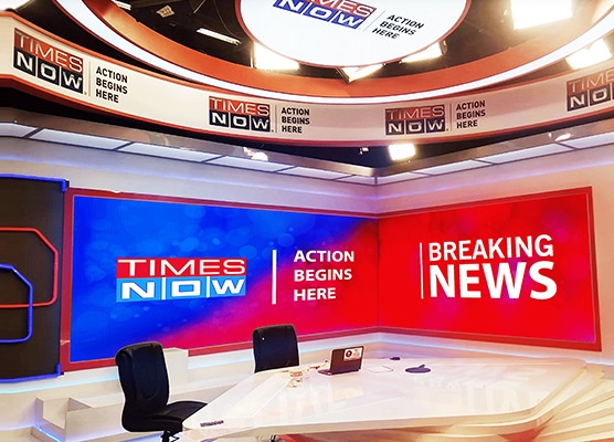 L-shape LED display for Times Now