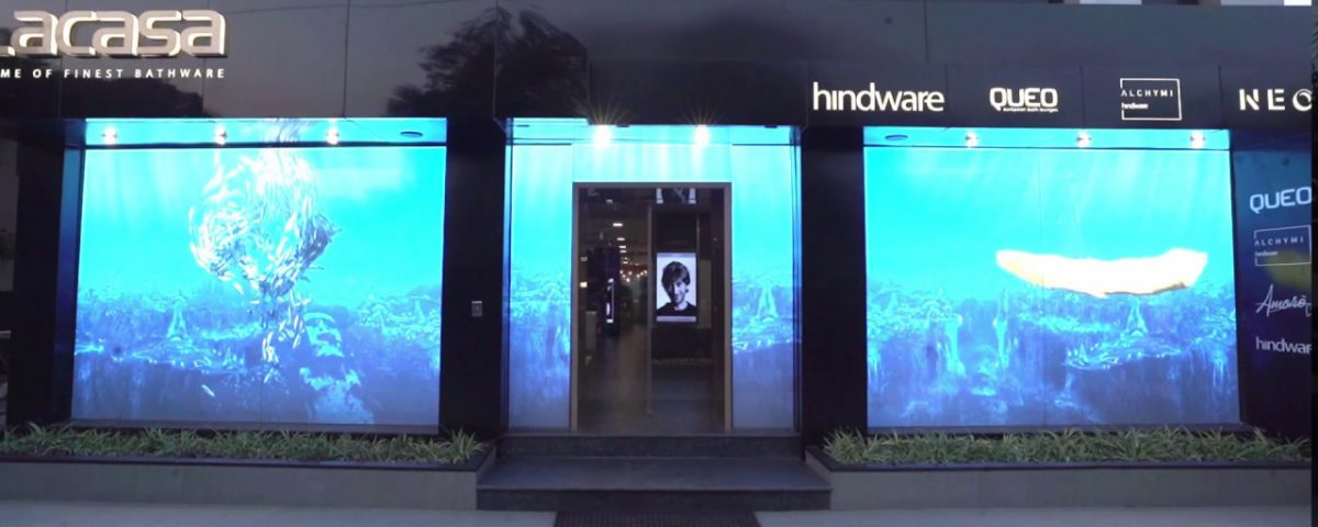 LED Videowall Installation at a Facade for Hindware