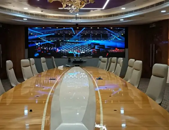 Indoor LED display installed in the boardroom of a global energy holding company